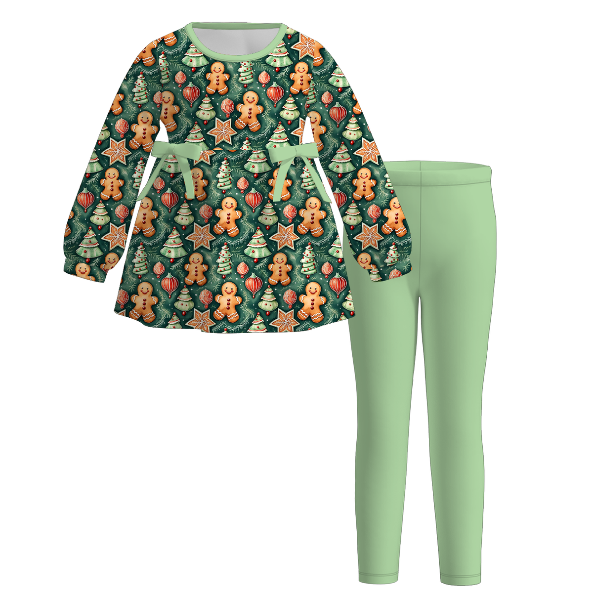 （Pre Order）Girls Christmas Print Outfit Set