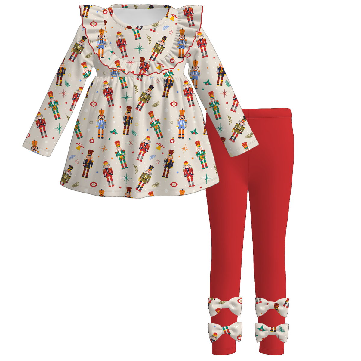 （Pre Order）Girls Christmas Print Outfit Set