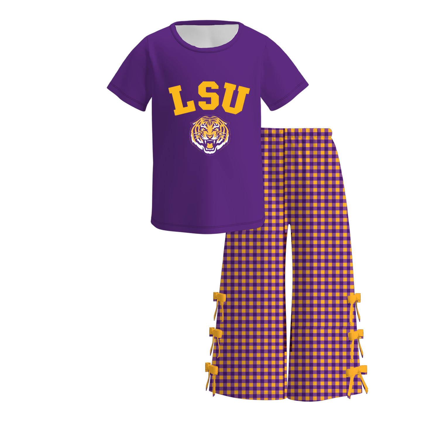 （Weekly Pre-Order）Girls Football Print Bow Outfit Set（Ends 9.13）