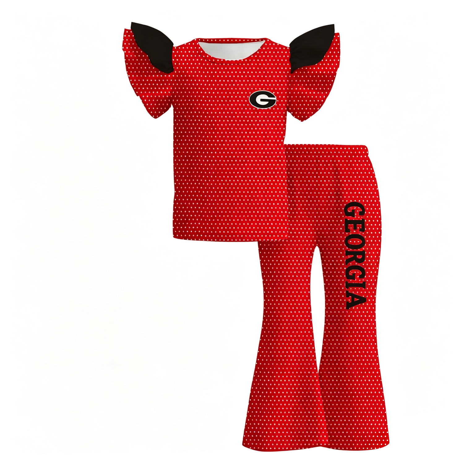 （Weekly Pre-Order）Girls Football Print Ruffle Outfit Set（Ends 9.13）