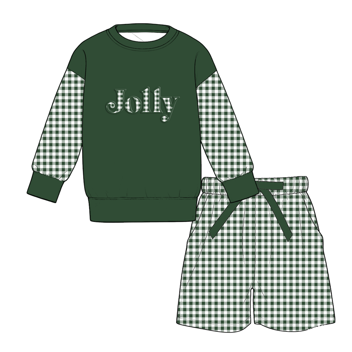 （Weekly Pre-Order）Girls Christmas Print Shorts Set（Ends 9.27）