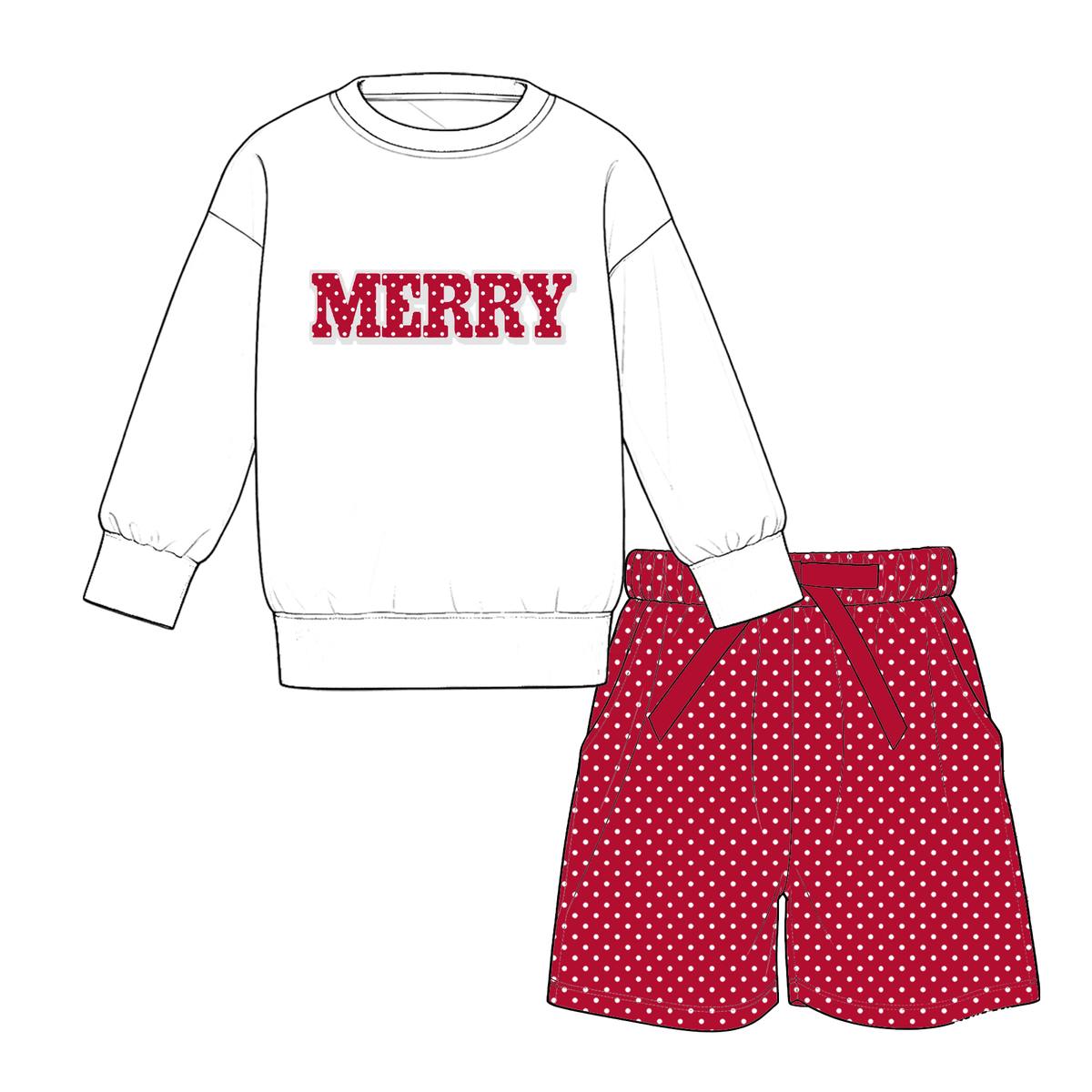 （Weekly Pre-Order）Girls Christmas Print Shorts Set（Ends 9.27）