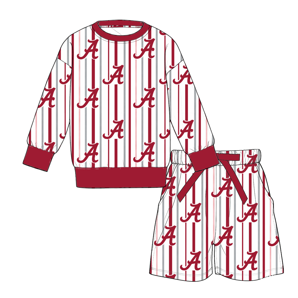 （Weekly Pre-Order）Mommy&Me Football Print Shorts Set（Ends 9.20）