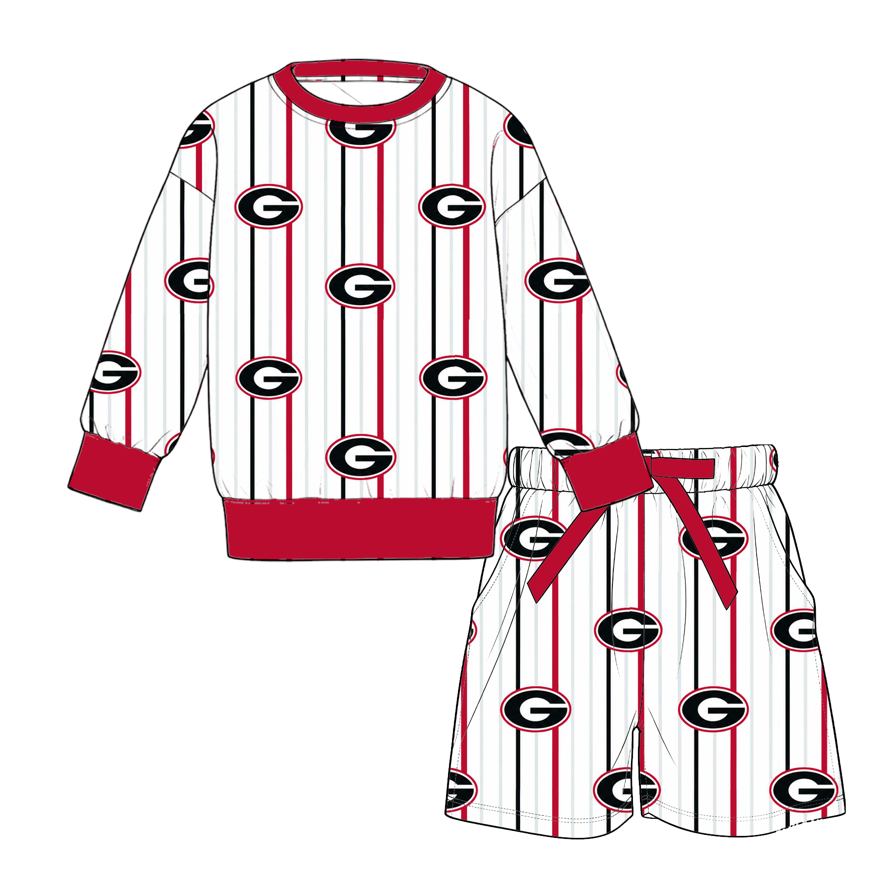 （Weekly Pre-Order）Mommy&Me Football Print Shorts Set（Ends 9.20）