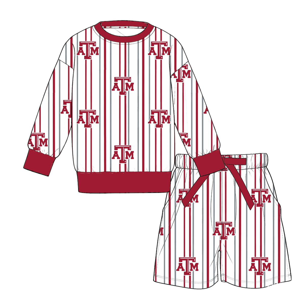 （Weekly Pre-Order）Mommy&Me Football Print Shorts Set（Ends 9.20）