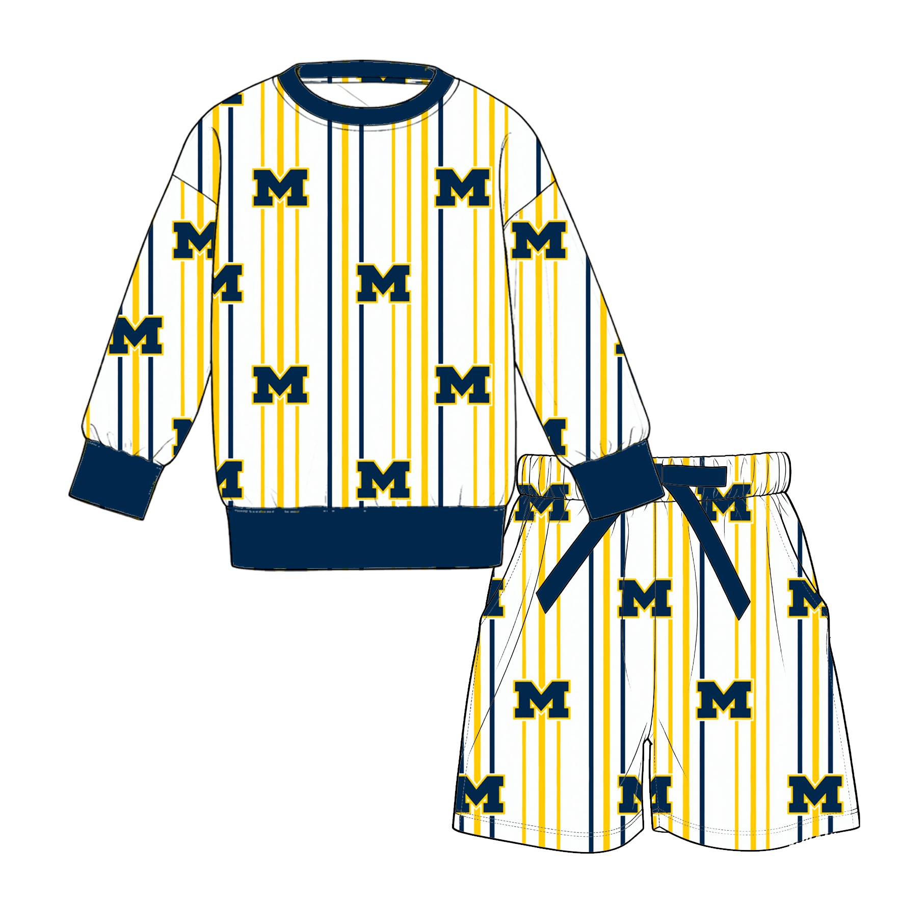 （Weekly Pre-Order）Mommy&Me Football Print Shorts Set（Ends 9.20）