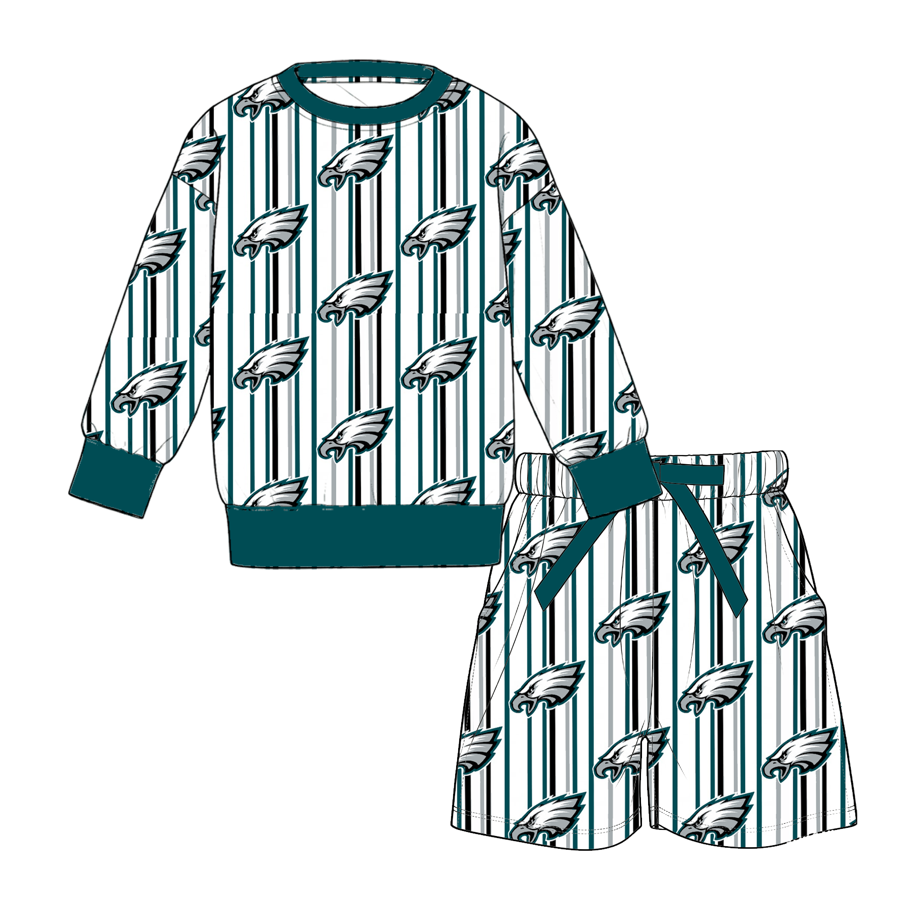 （Weekly Pre-Order）Mommy&Me Football Print Shorts Set（Ends 9.20）