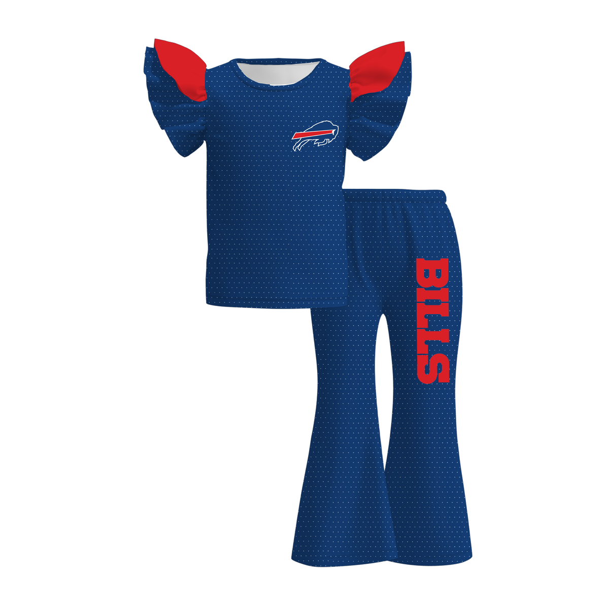 （Weekly Pre-Order）Girls Football Print Ruffle Outfit Set（Ends 9.20）