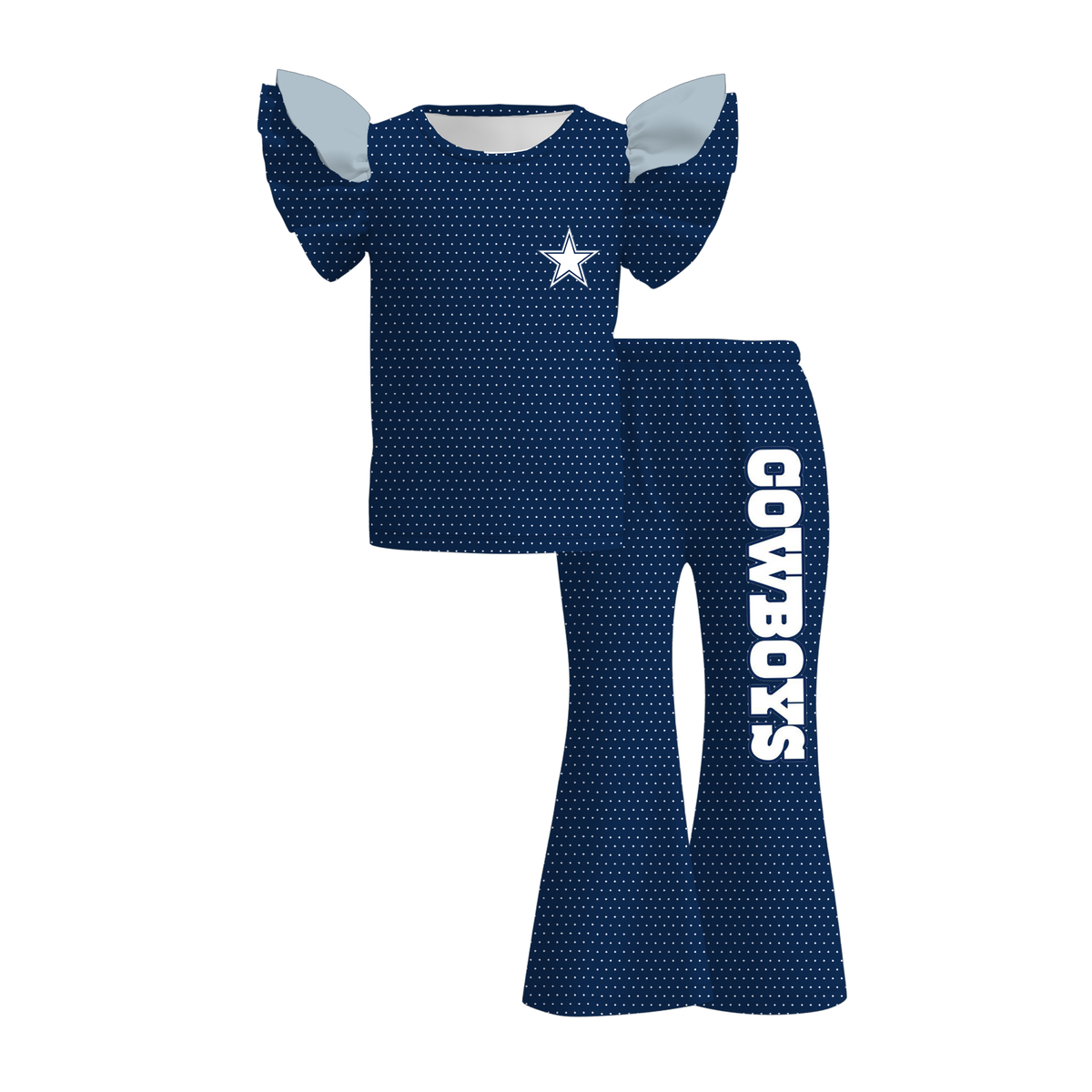 （Weekly Pre-Order）Girls Football Print Ruffle Outfit Set（Ends 9.20）
