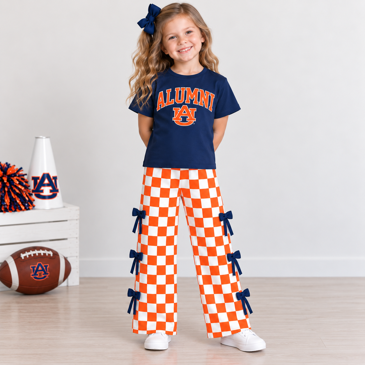 （Weekly Pre-Order）Girls Football Print Bow Outfit Set（Ends 9.20）