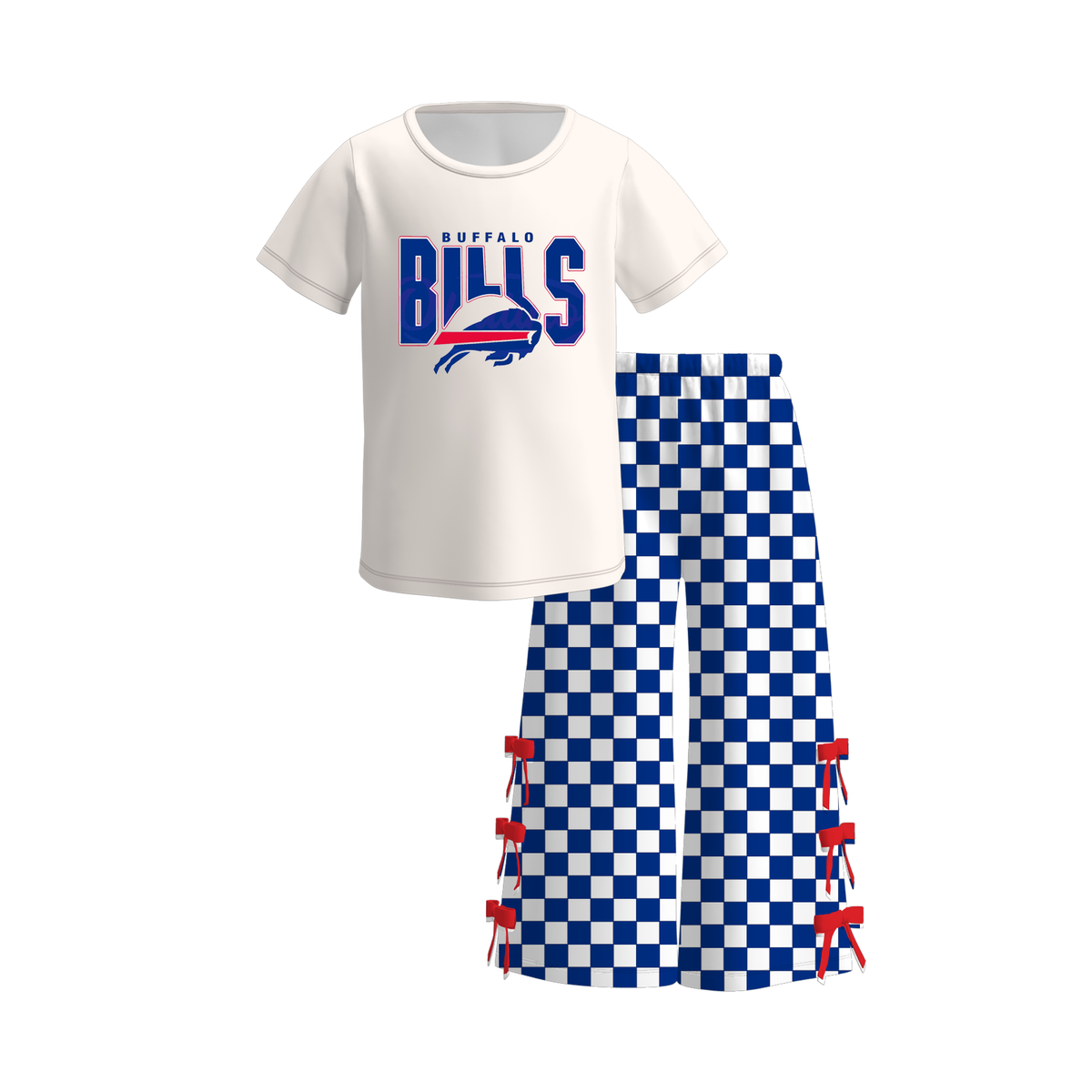 （Weekly Pre-Order）Girls Football Print Bow Outfit Set（Ends 9.20）