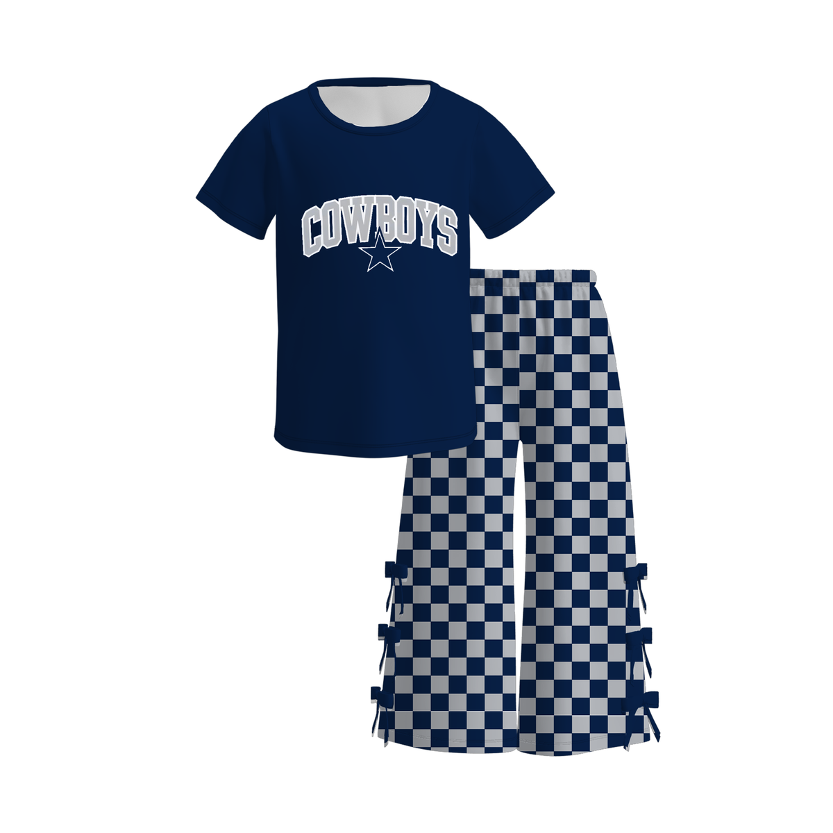 （Weekly Pre-Order）Girls Football Print Bow Outfit Set（Ends 9.20）
