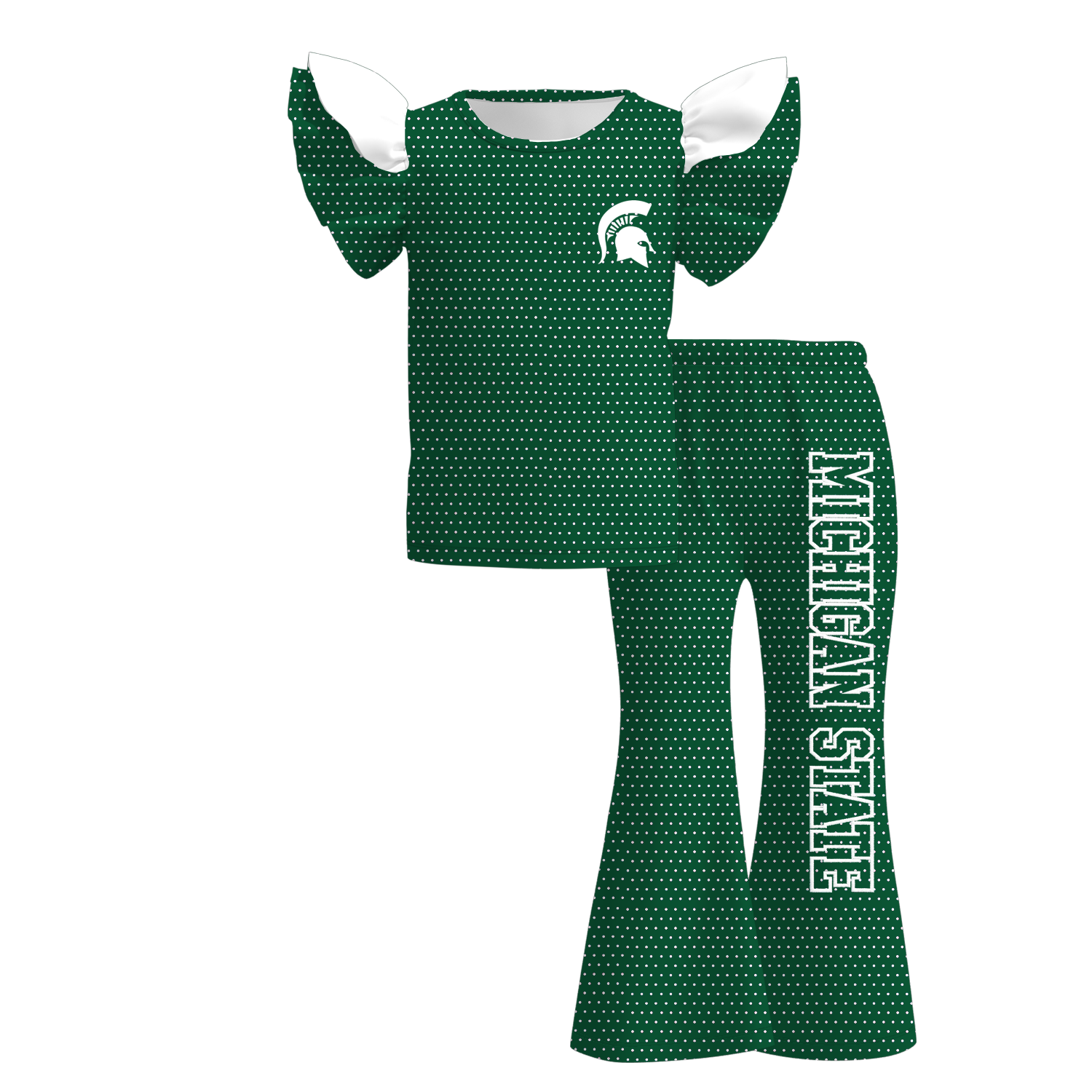 （Weekly Pre-Order）Girls Football Print Ruffle Outfit Set（Ends 9.20）