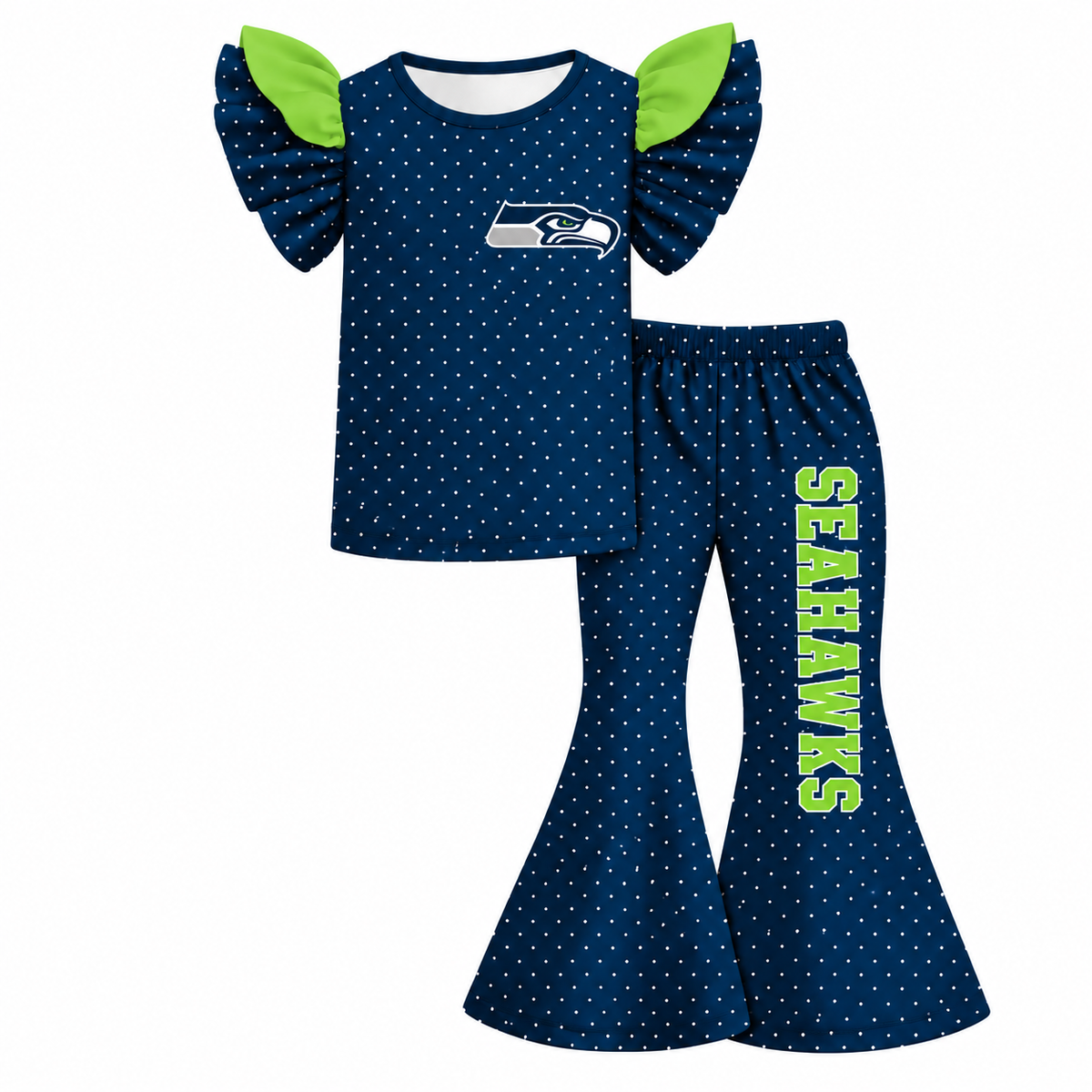 （Weekly Pre-Order）Girls Football Print Ruffle Outfit Set（Ends 9.20）