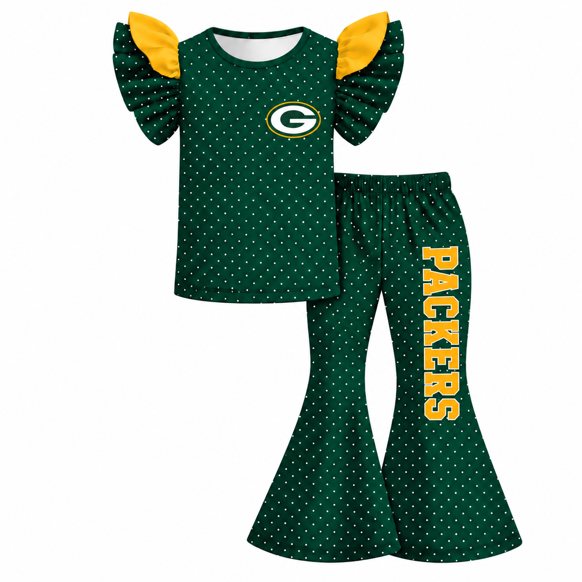 （Weekly Pre-Order）Girls Football Print Ruffle Outfit Set（Ends 9.20）