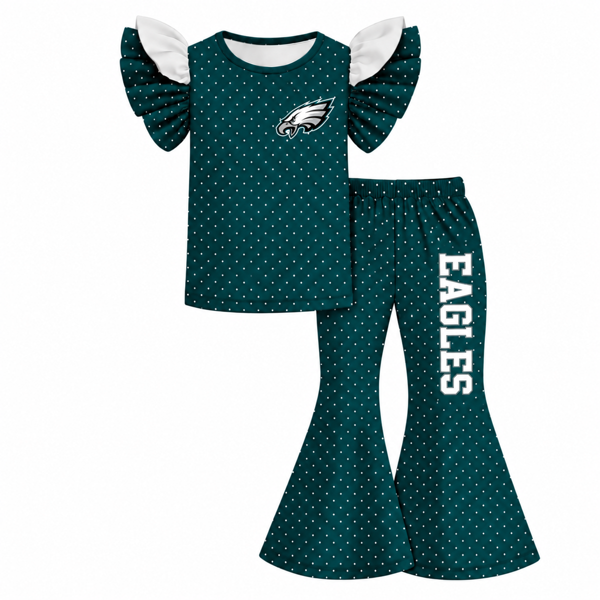 （Weekly Pre-Order）Girls Football Print Ruffle Outfit Set（Ends 9.20）