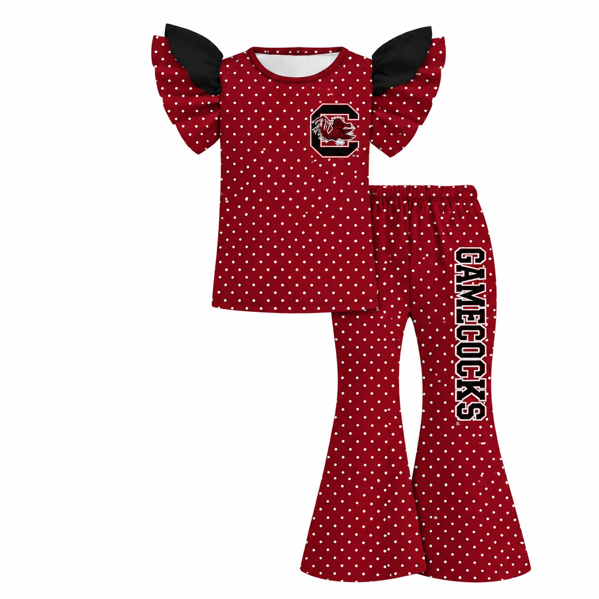 （Weekly Pre-Order）Girls Football Print Ruffle Outfit Set（Ends 9.20）