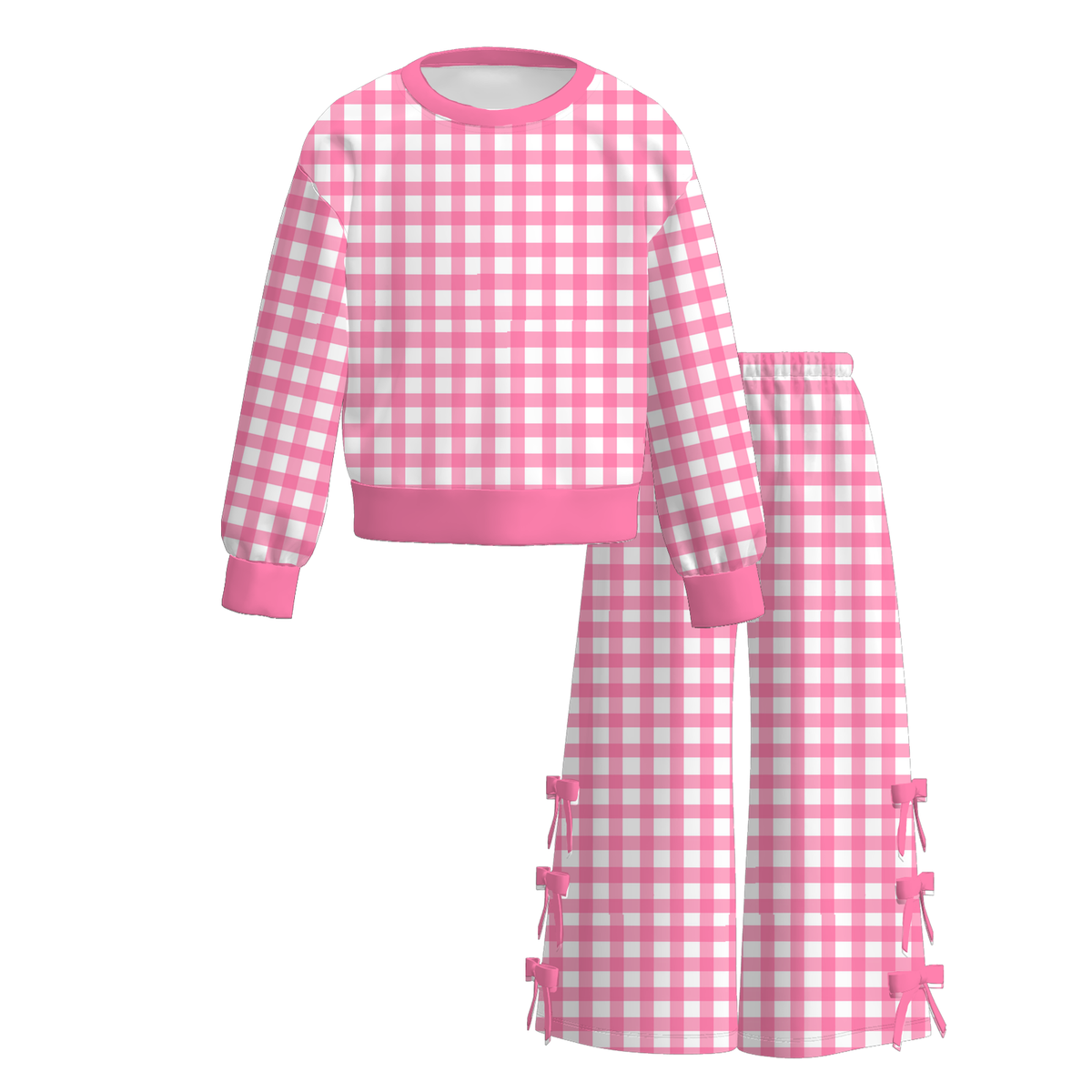 （Weekly Pre-Order）Girls Plaid Print Bow Outfit Set（Ends 9.27）