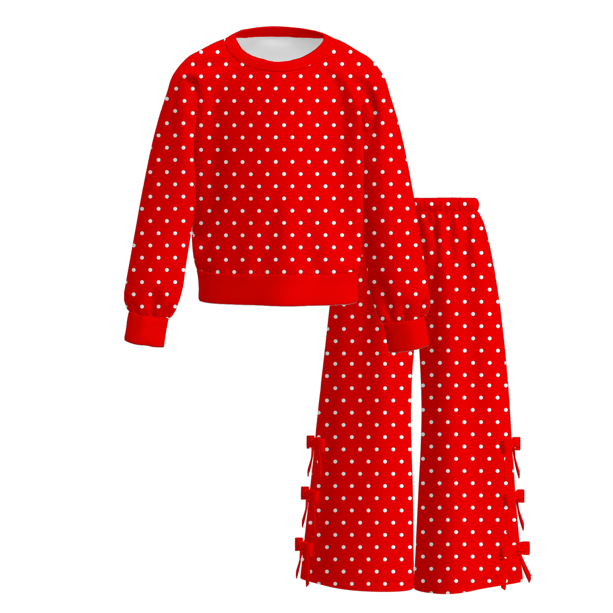 （Weekly Pre-Order）Girls Dot Print Bow Outfit Set（Ends 9.27）