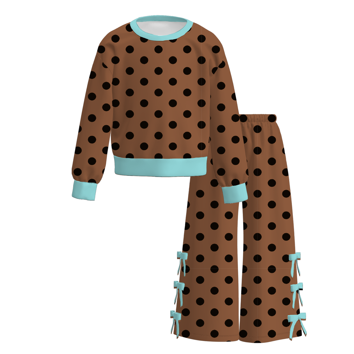 （Weekly Pre-Order）Girls Dot Print Bow Outfit Set（Ends 9.27）