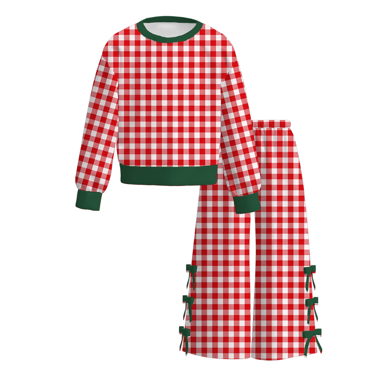 （Weekly Pre-Order）Girls Plaid Print Bow Outfit Set（Ends 9.27）