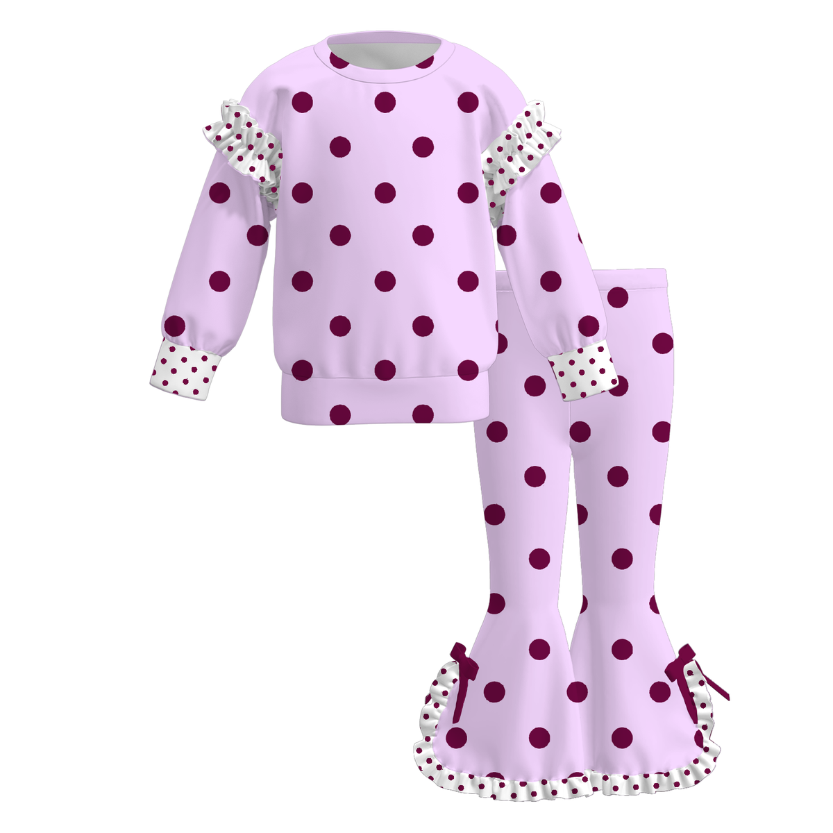 （Weekly Pre-Order）Girls Dot Print Outfit Set（Ends 10.11）