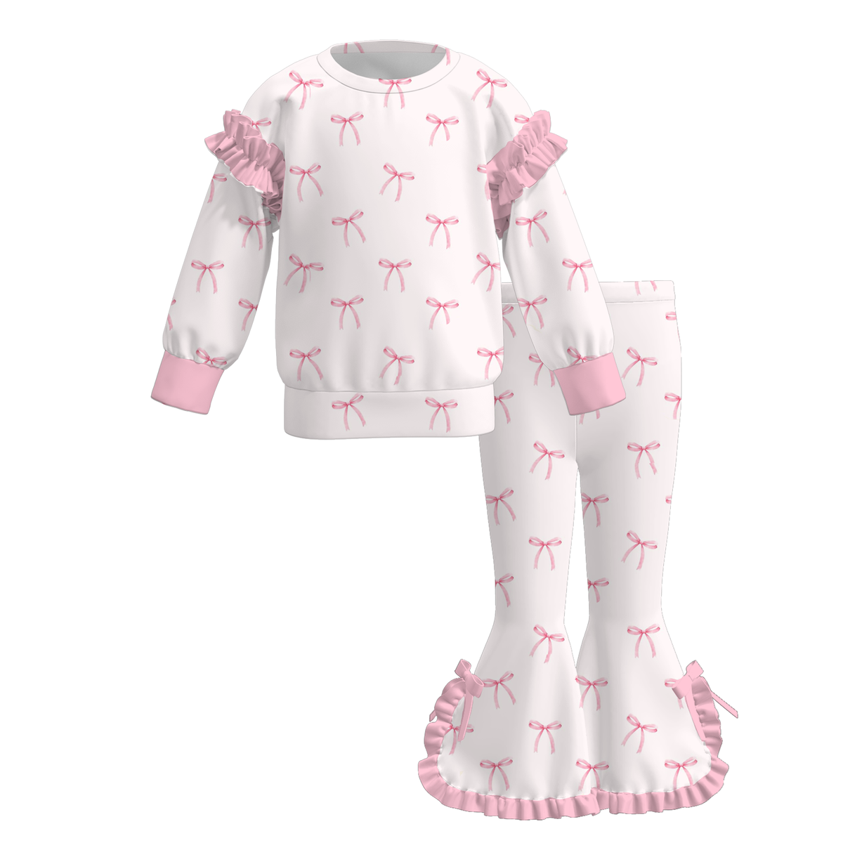 （Weekly Pre-Order）Girls Bow&Leopard Print Outfit Set（Ends 10.11）