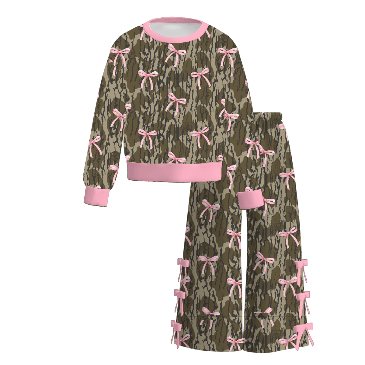 （Weekly Pre-Order）Girls Fall Cow&Bow Print Outfit Set（Ends 10.11）