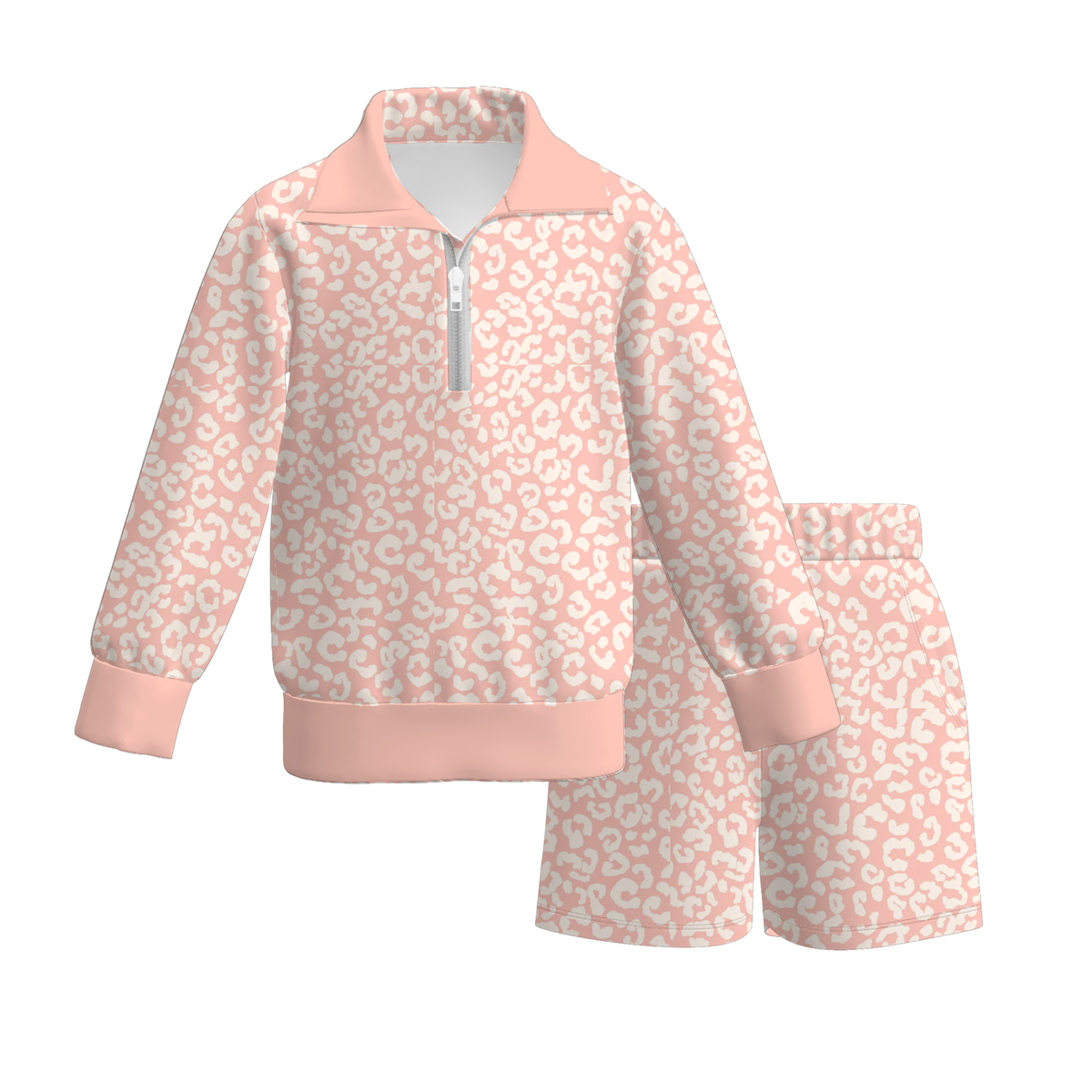（Weekly Pre-Order）Girls Fall Print Zipper Pullover Set（Ends 10.11）
