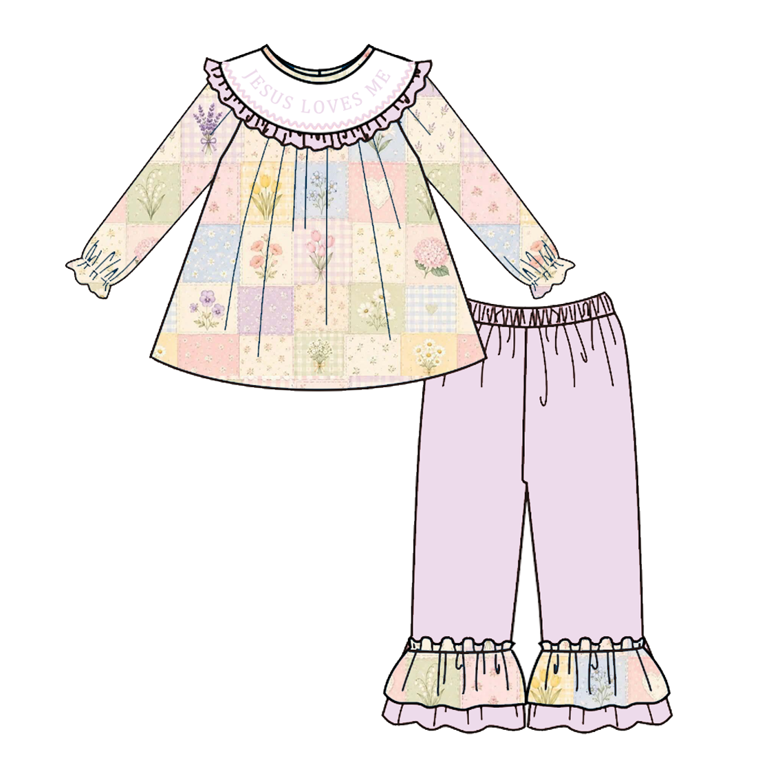 （Weekly Pre-Order）Sisters Spring&Summer JESUS LOVES ME Embroidery Smocked Dress,Set&Romper（Ends 10.28）
