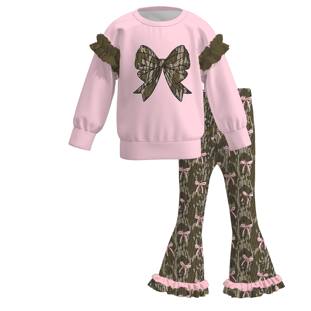 （Weekly Pre-Order）Girls Spring&Summer Bow Print Outfit Set（Ends 10.28）