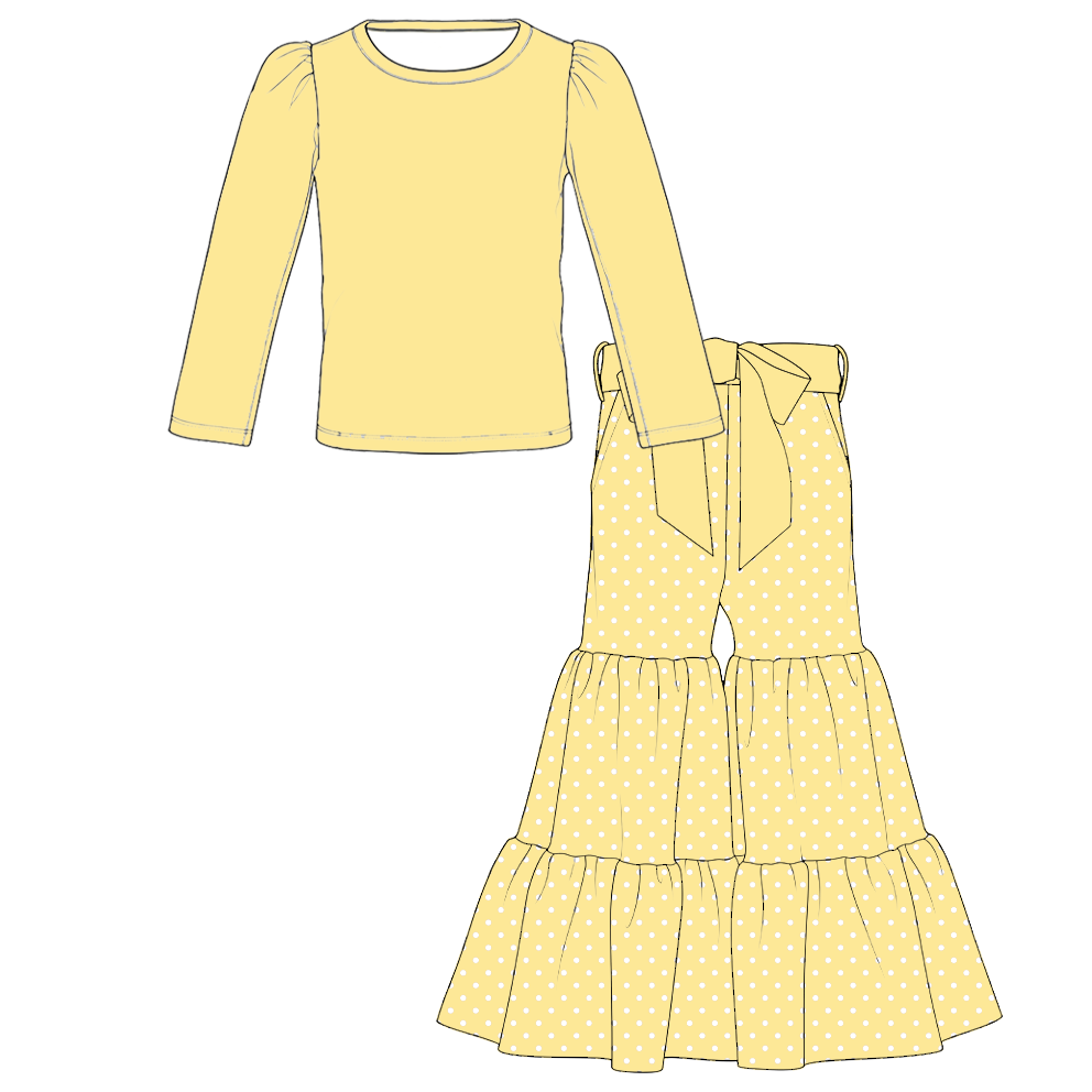 （Weekly Pre-Order）Girls Spring&Summer Print Ruffle Outfit Set（Ends 11.1）