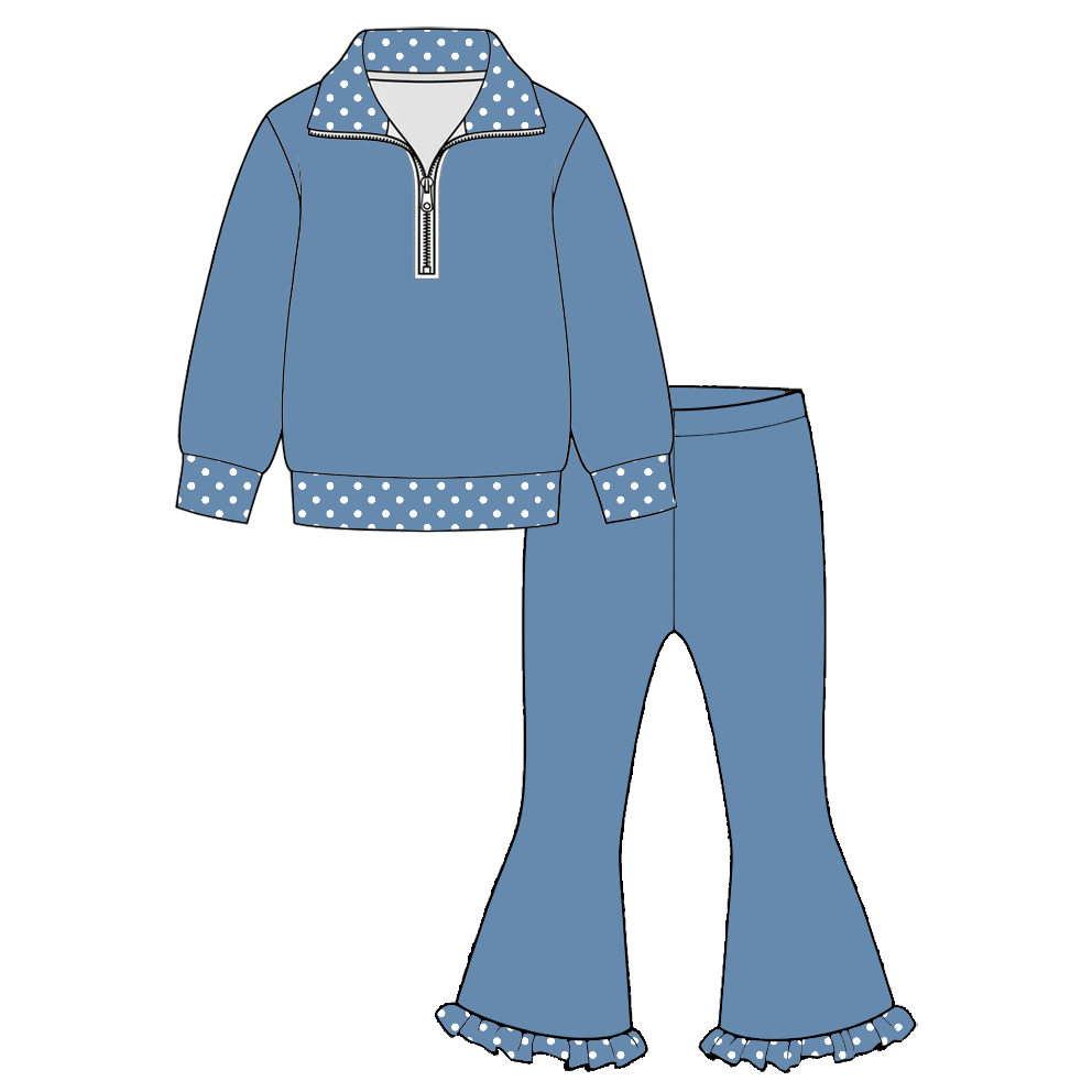 （Weekly Pre-Order）Girls Spring&Summer Print Zipper Outfit Set（Ends 11.1）