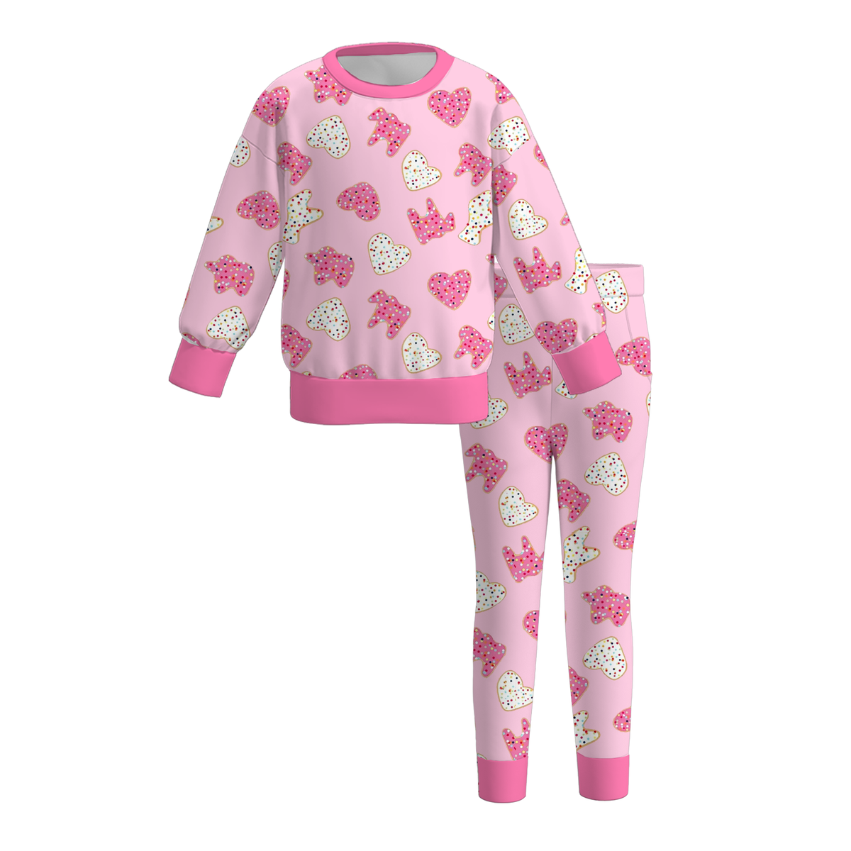 （Weekly Pre-Order）Girls Valentine's Day&Mardi Gras Print Outfit Set（Ends 11.8）