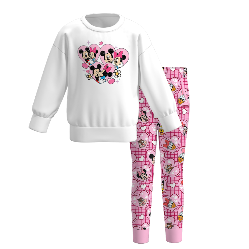 （Weekly Pre-Order）Girls Valentine's Day Print Outfit Set（Ends 11.8）