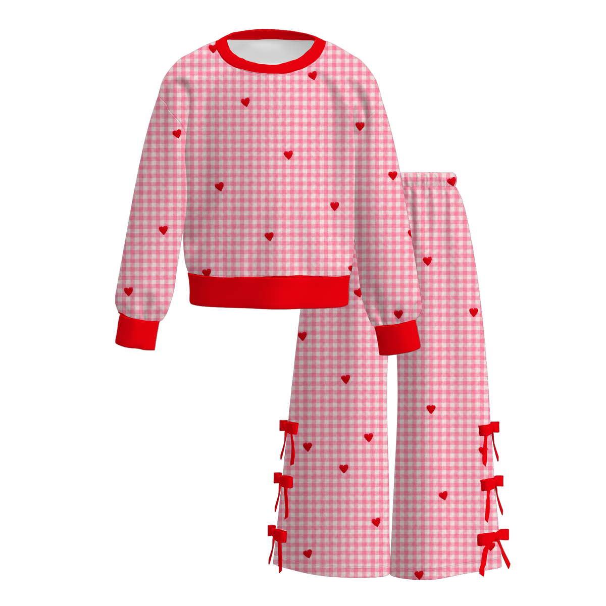 （Weekly Pre-Order）Girls Valentine's Day Print Outfit Set（Ends 11.8）