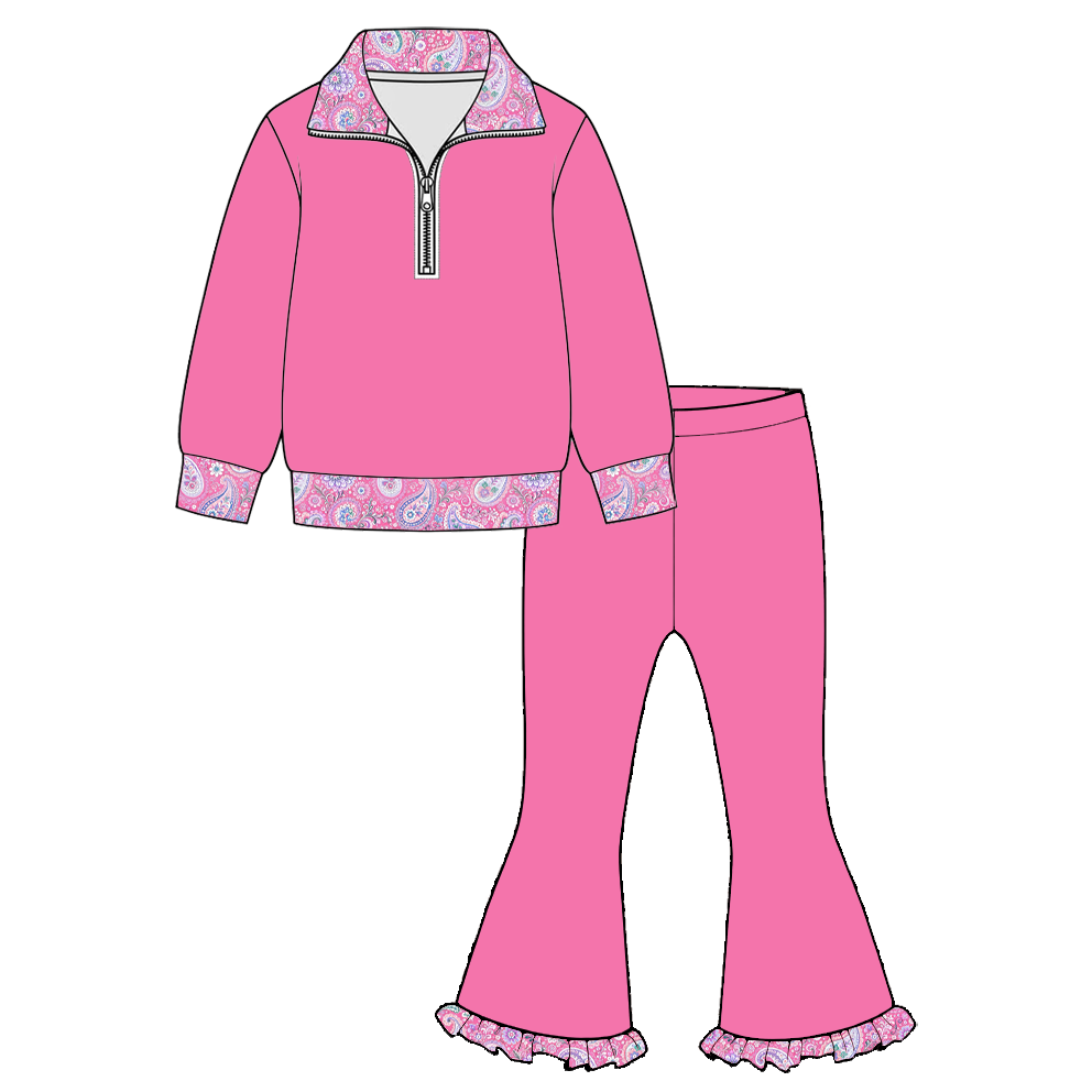 （Weekly Pre-Order）Girls Spring&Summer Print Zipper Outfit Set（Ends 11.8）