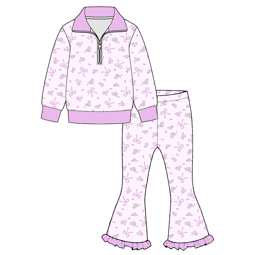 （Weekly Pre-Order）Girls Spring&Summer Print Zipper Outfit Set（Ends 11.8）