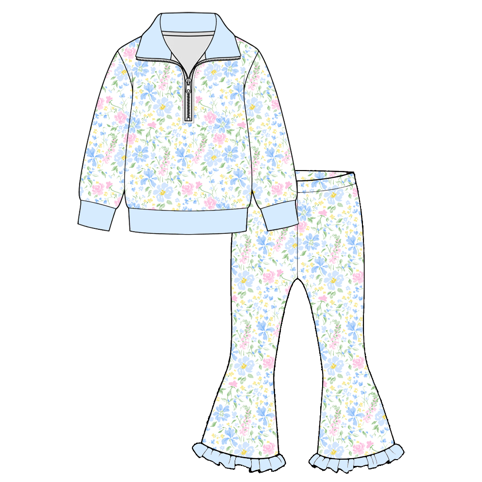 （Weekly Pre-Order）Girls Spring&Summer Print Zipper Outfit Set（Ends 11.8）
