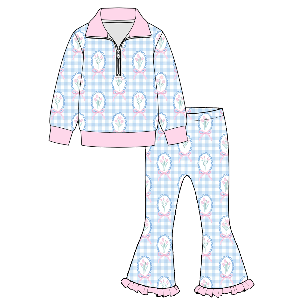 （Weekly Pre-Order）Girls Spring&Summer Print Zipper Outfit Set（Ends 11.8）