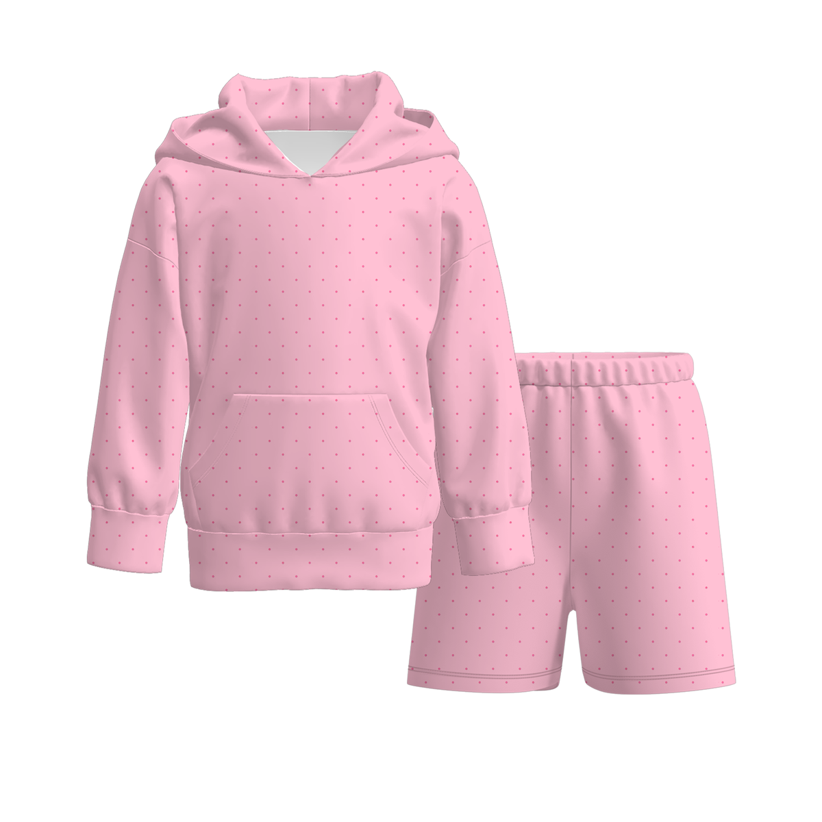 （Weekly Pre-Order）Girls Spring&Summer Dot Print Hoodie Set（Ends 11.8）