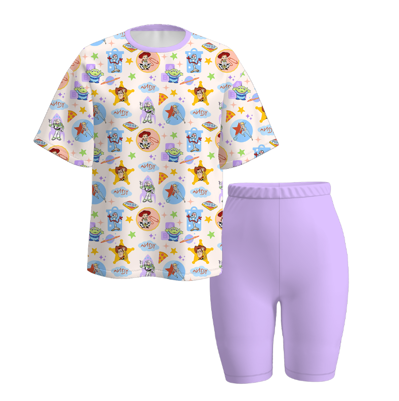 （Pre Order）Family Spring and Summer Cartoon Print Set＆Top