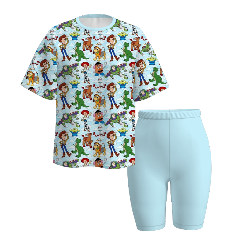 （Pre Order）Family Spring and Summer Cartoon Print Set＆Top