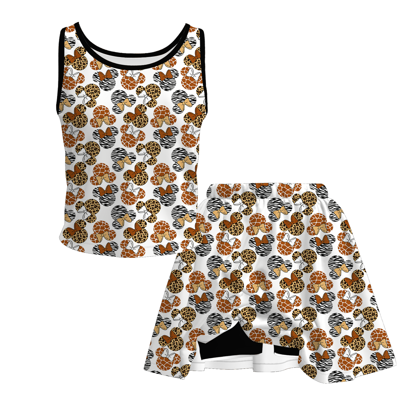 （Pre Order）Family Spring&Summer Cartoon Print Dress,Set&Top