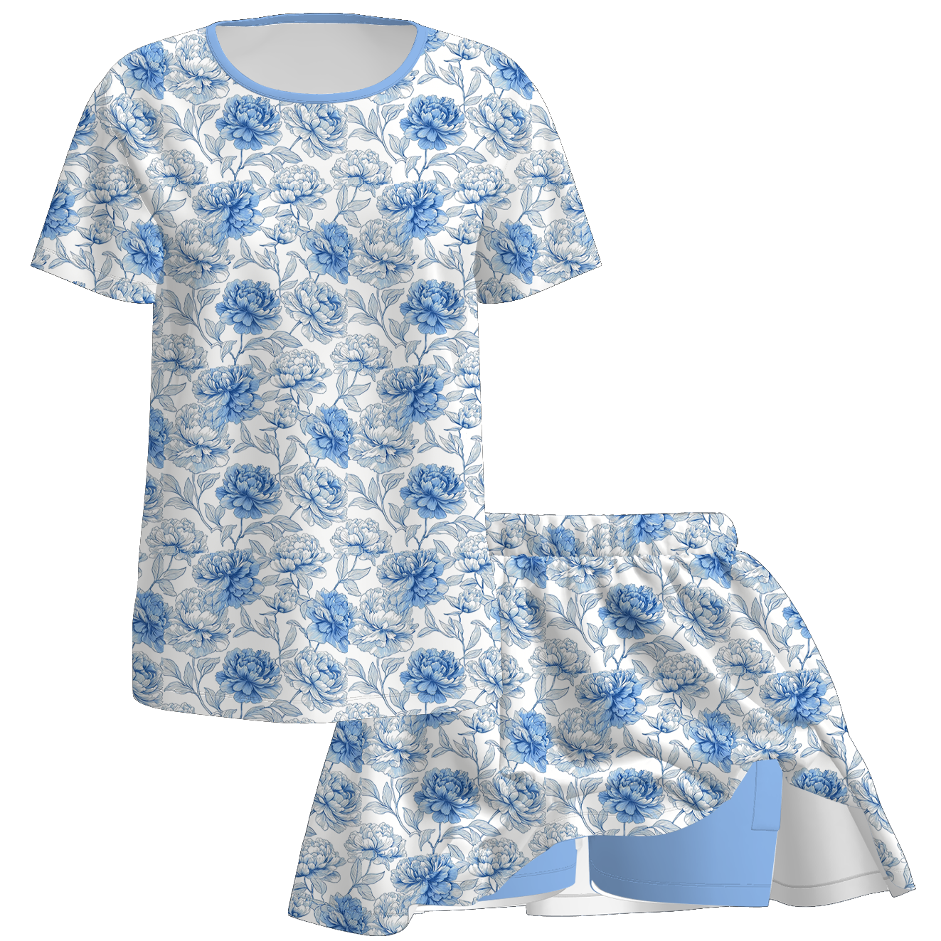 （Pre Order）Family Fall Floral Print Skort Set&Romper