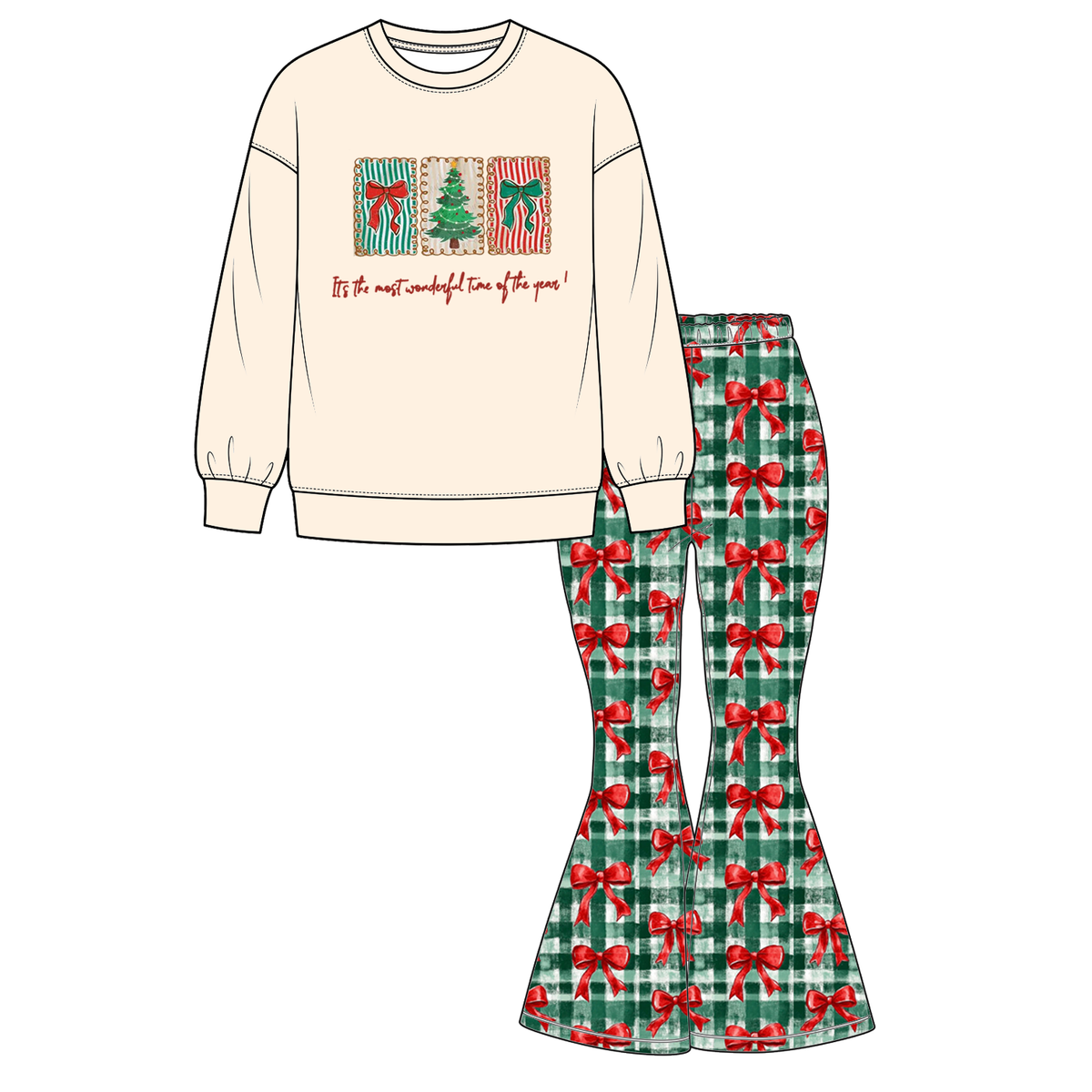 （Weekly Pre-Order）Mommy&Me Christmas Print Sweatshirt Suit（Ends 9.27）