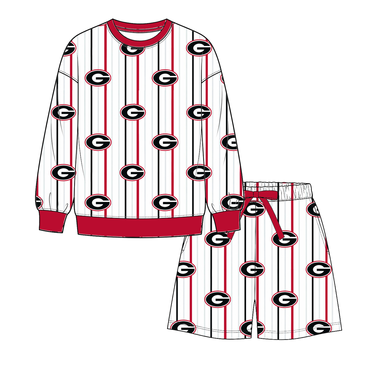 （Weekly Pre-Order）Mommy&Me Football Print Shorts Set（Ends 9.20）
