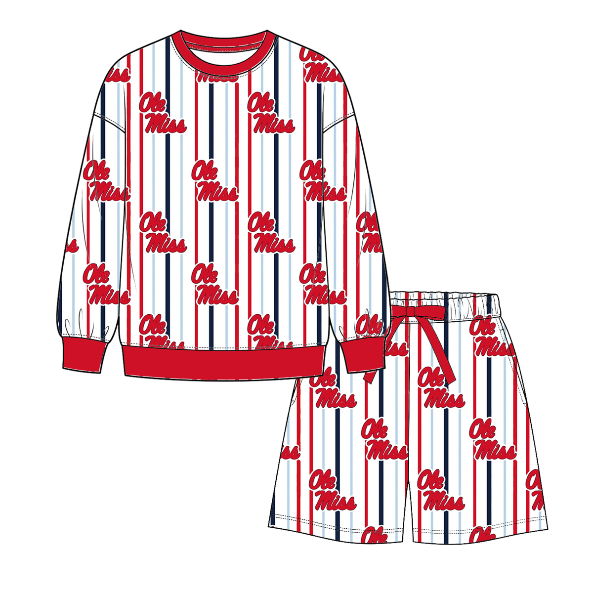 （Weekly Pre-Order）Mommy&Me Football Print Shorts Set（Ends 9.20）