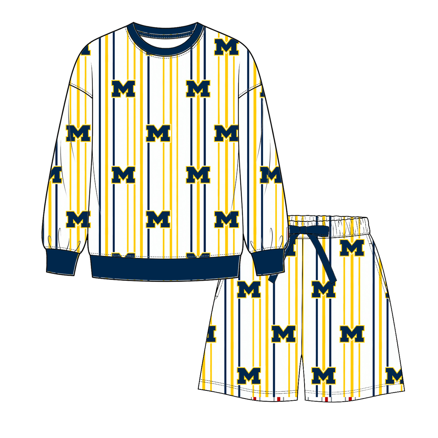 （Weekly Pre-Order）Mommy&Me Football Print Shorts Set（Ends 9.20）