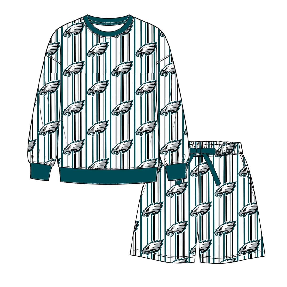 （Weekly Pre-Order）Mommy&Me Football Print Shorts Set（Ends 9.20）